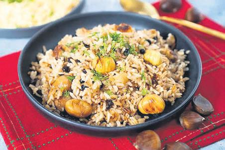 Lezzetli hindi, kestaneli pilav, yılbaşı sofrası hazır!