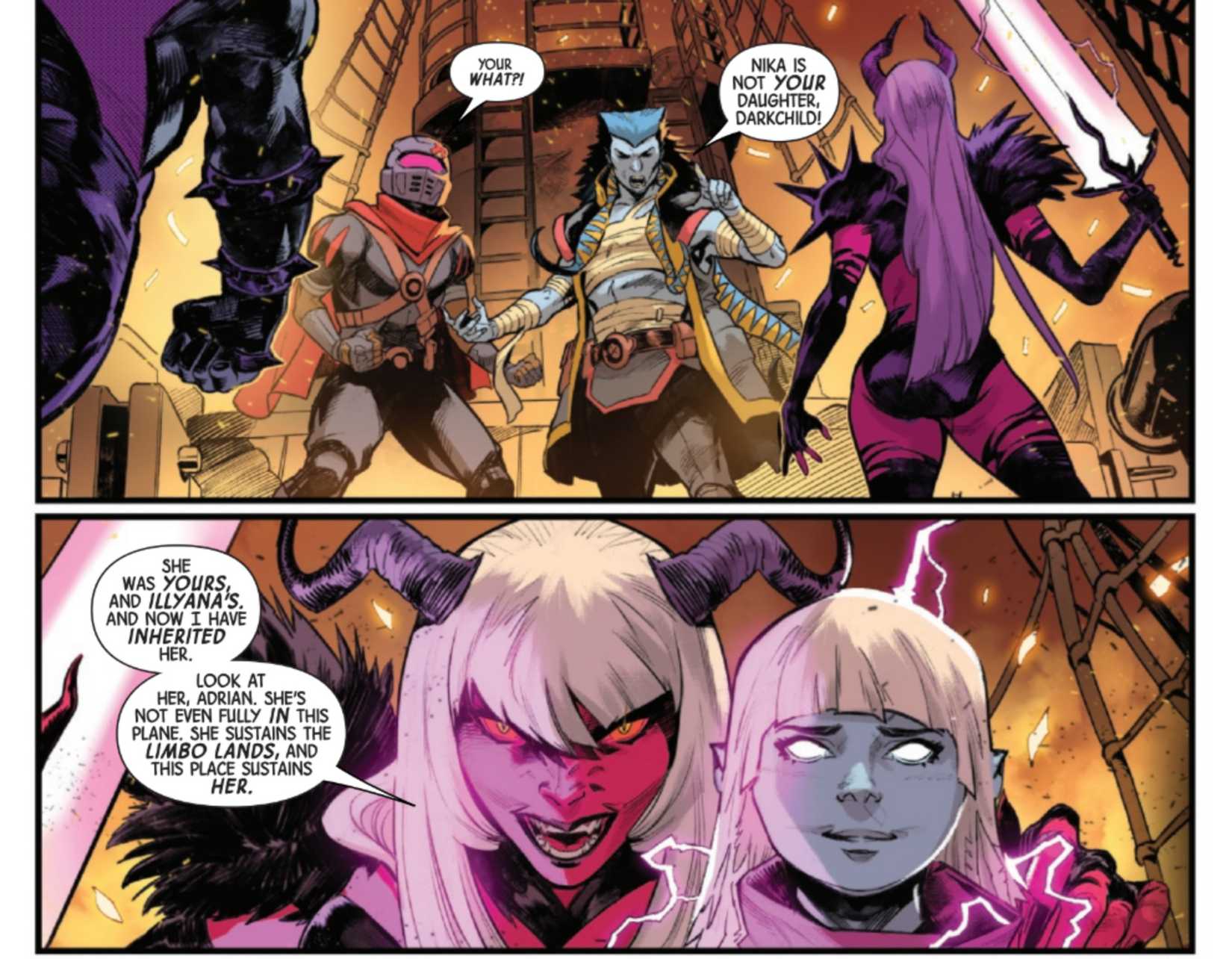 Magik'in oğlu Nika güçlerini ortaya koyuyor Limbo ile bağlantıya sahip