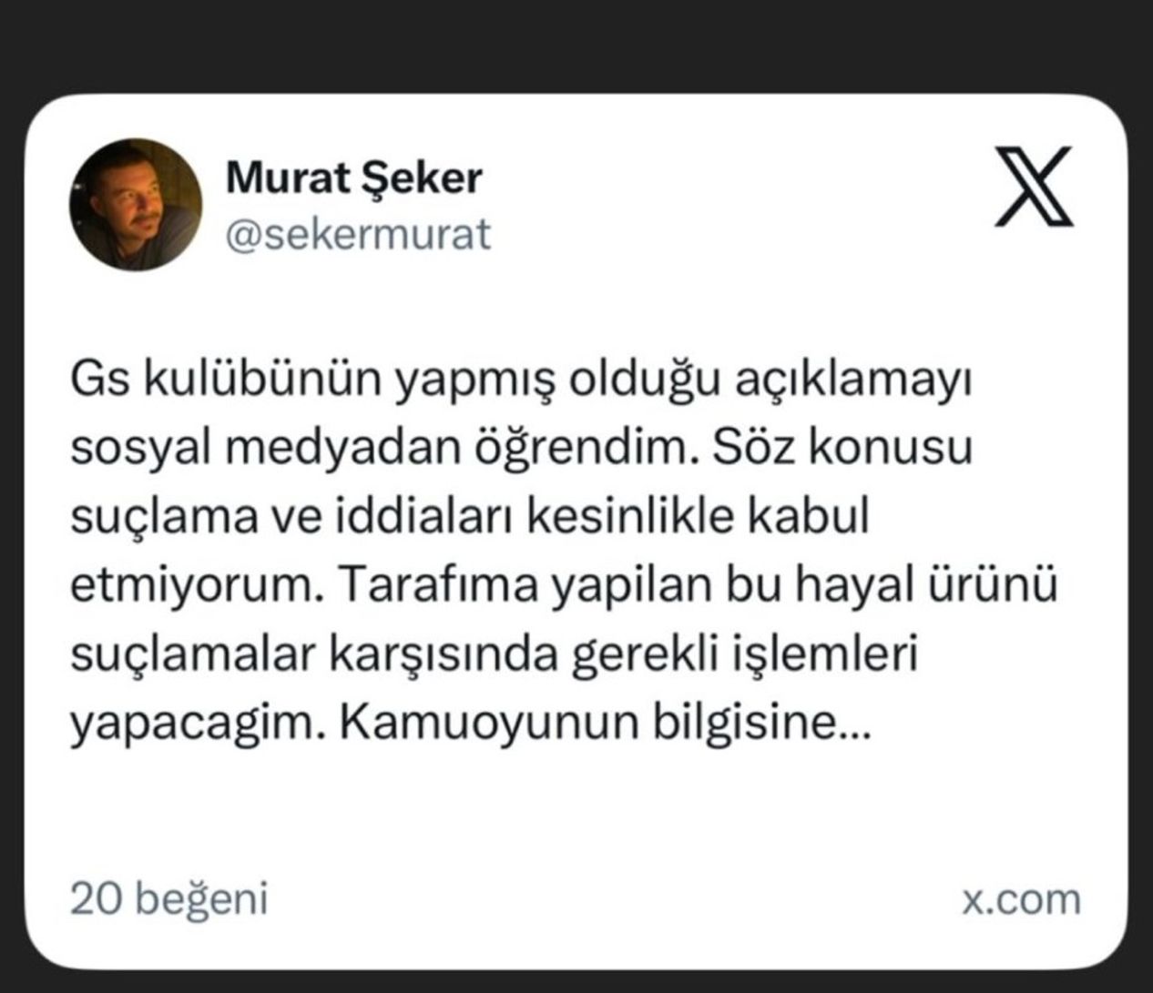 Savunma, itiraz, yönetim, suçlama, Galatasaray, Şeker