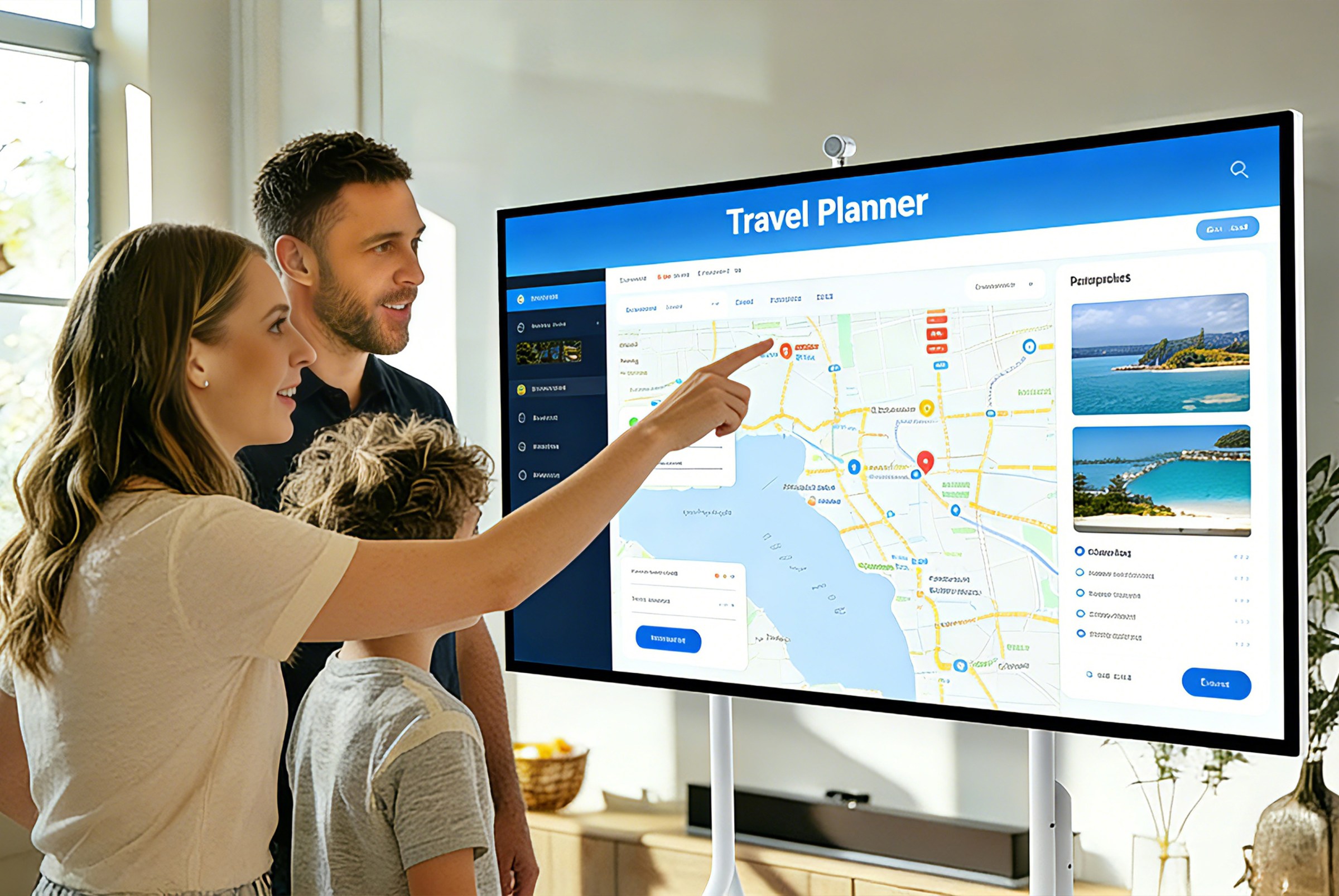 Dev ekran, zamanı yakala, evi dönüştür, akıllı yaşam
