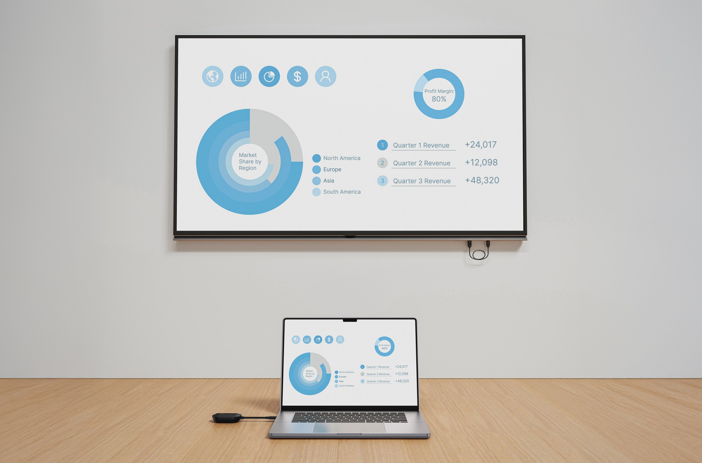Uzun mesafeli kablosuz bağlantı, ekran keyfini artırır