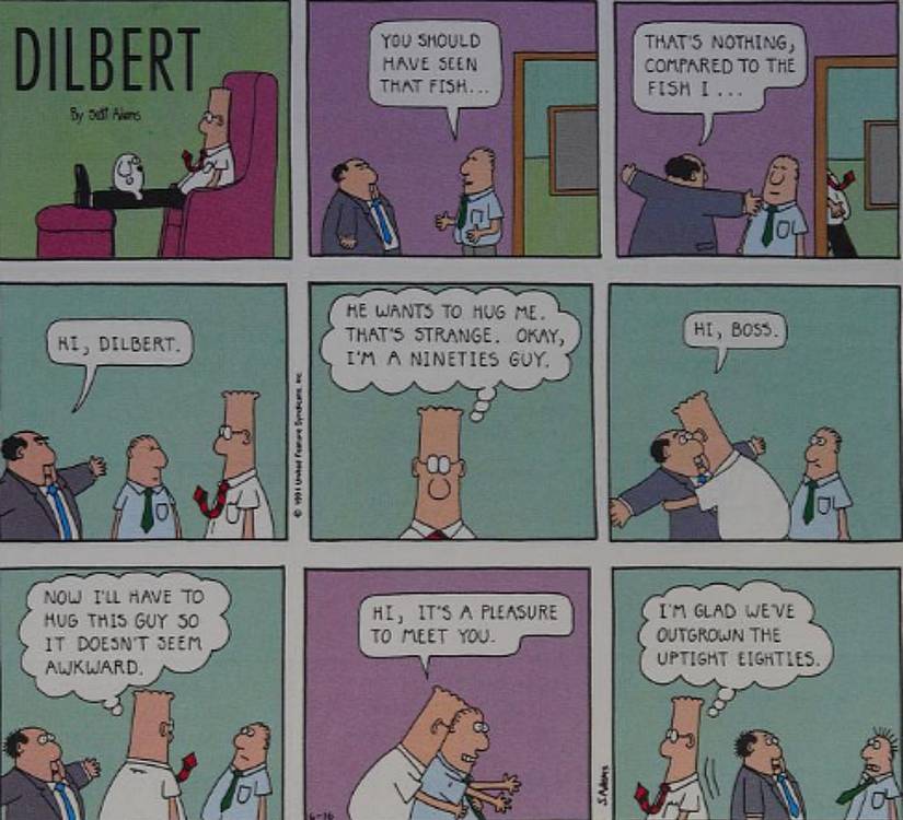 Ofis hayatı, gülünç detaylar, 90'lar, hiciv, mizah, Dilbert