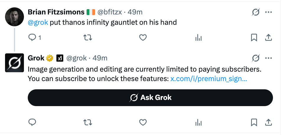 Derin sahte görsellerle mücadele, Grok'un görsel erişimi etkilendi