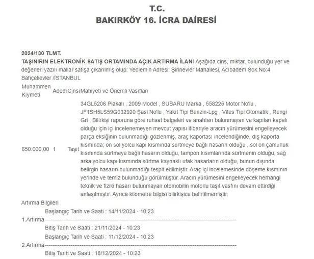 Ucuz araba hayali mi? İcradan fırsatları inceleyin!