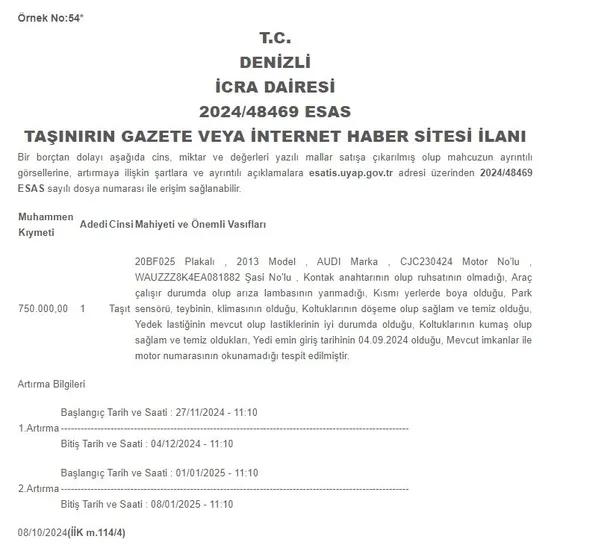 Ucuz araba fırsatı, icradan kapışın, acele edin!