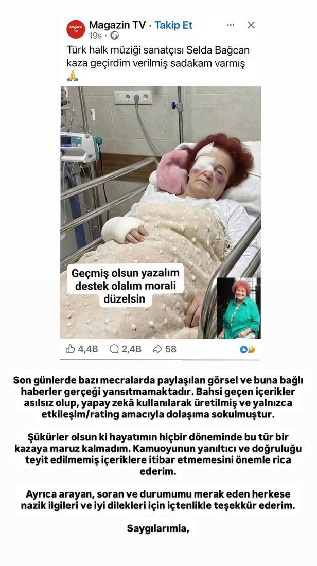 Yapay zeka yalanı, efsane Selda Bağcan ayakta!