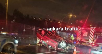 Kontrolden çıktı, takla attı, Ankara trafiği aksadı