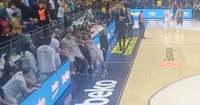 Gergin anlar, Monaco'da itişme, basketbol rekabeti